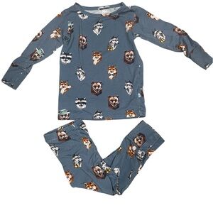 Posh Peanut kids pajama set in size 18-24 mon. Cute little forest animal print.
